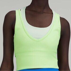 Lululemon Power Pivot Ribbed Tank Top in Green, Size Small/Medium